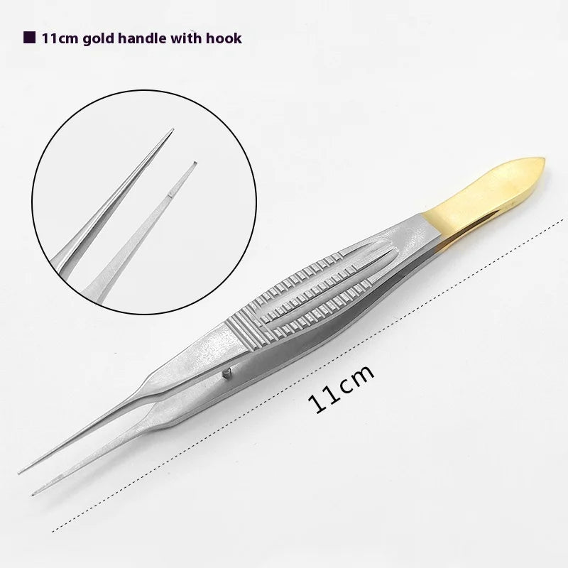 Double Eyelid Cosmetic Tweezers Plastic Ophthalmic Microscopic Teeth Qme c