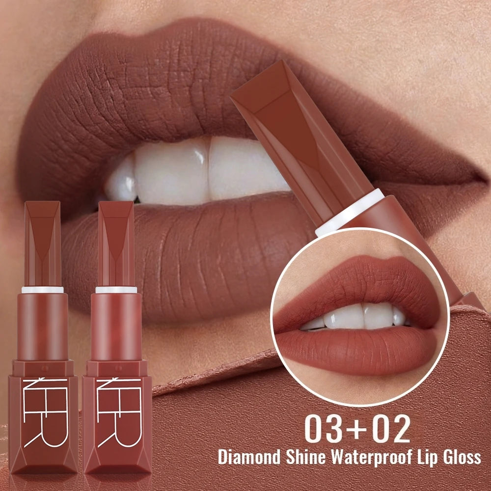 Velvet Lipstick Duo Creamy Smooth Application Pigment Long Lasting Qme