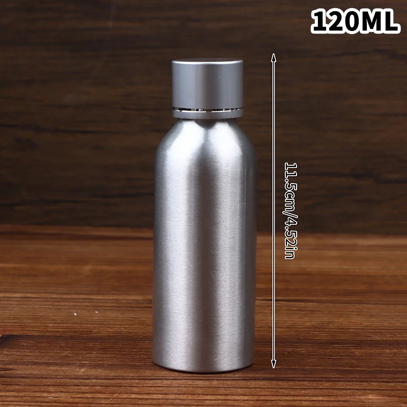 Silver Lid Aluminum Container Travel Bottle 30 50 60 100 120 150 200 Qme 120ML