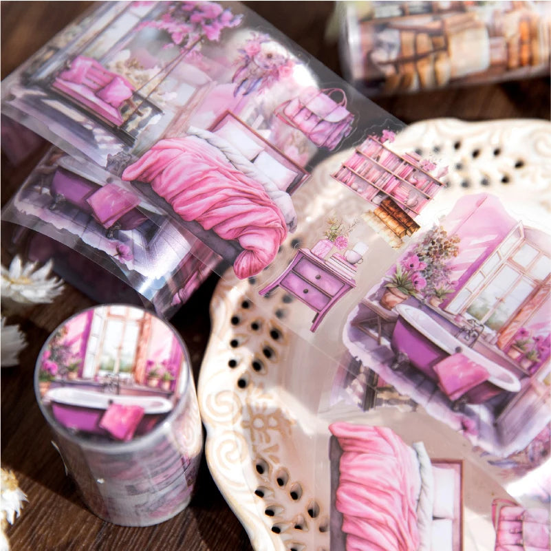 70mm*2m/Roll Cartoon Girl PET Tape Scrapbooking Supplies Journal Stickers Aesthetic Decorative Handbook Stationery Masking Tapes Qme
