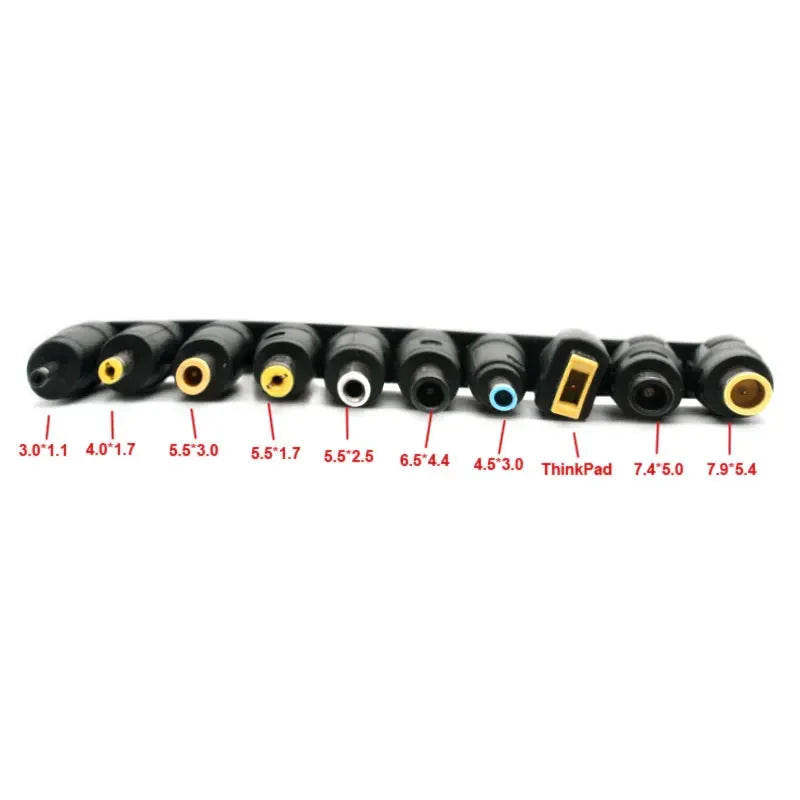 10pcs/set Universal for Notebook Laptop DC Power Charger Supply Adapter Tips Connector Jack to Plug Charging Qme