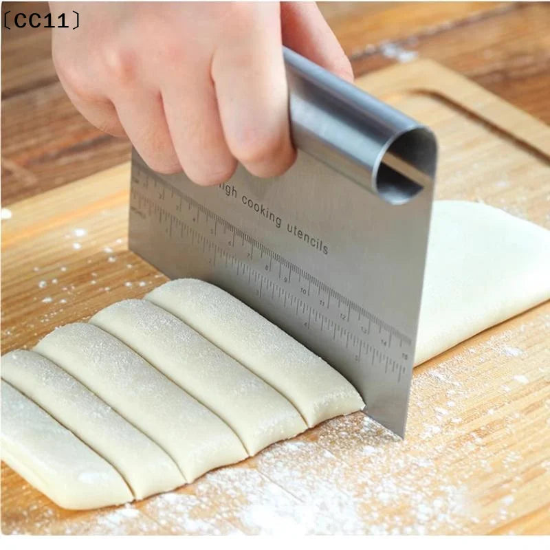 Stainless Steel Dough Pastry Scraper Pizza Cutter Chopper Measuring Qme Default Title