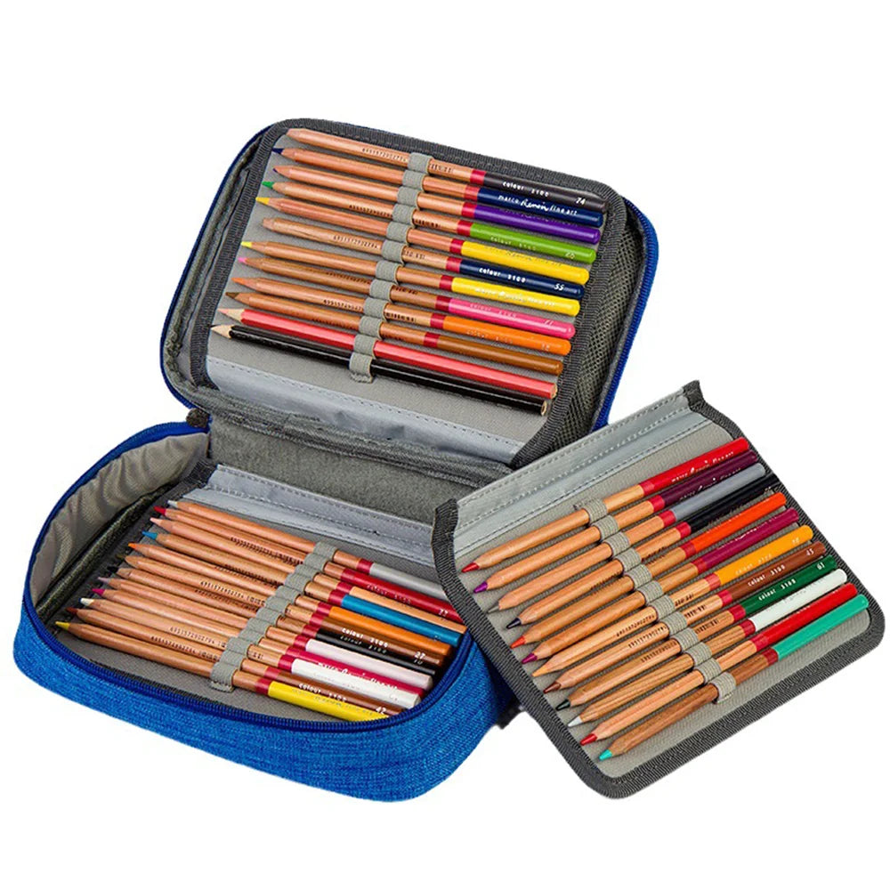 Large Capacity Pencil Case for Students - Sketch Art Supplies Organizer Multi-Pocket Heavy Duty Stationery Bag & Pen Holder Qme