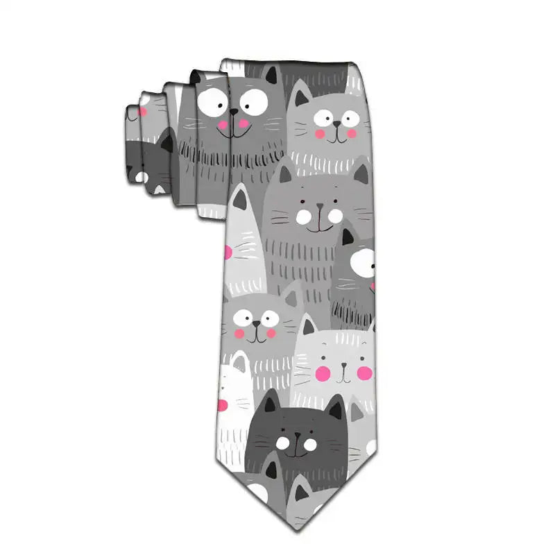 Fashion Animal Print Male Necktie Cartoon Duck Slim Polyester Tie Qme style6