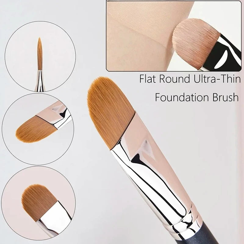Flat Round Ultra-thin Foundation Concealer Makeup Brush Professional Contour Liquid Cream Concealer Make-up Tool 4 Types Sizes Qme