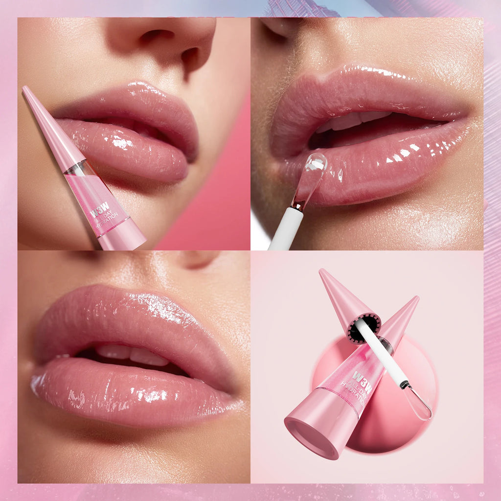 Lip Plumper, Moisturizing, Transparent Lip Gloss, Stocking Stuffers, Fragrance-free, Korean Cosmetics Qme
