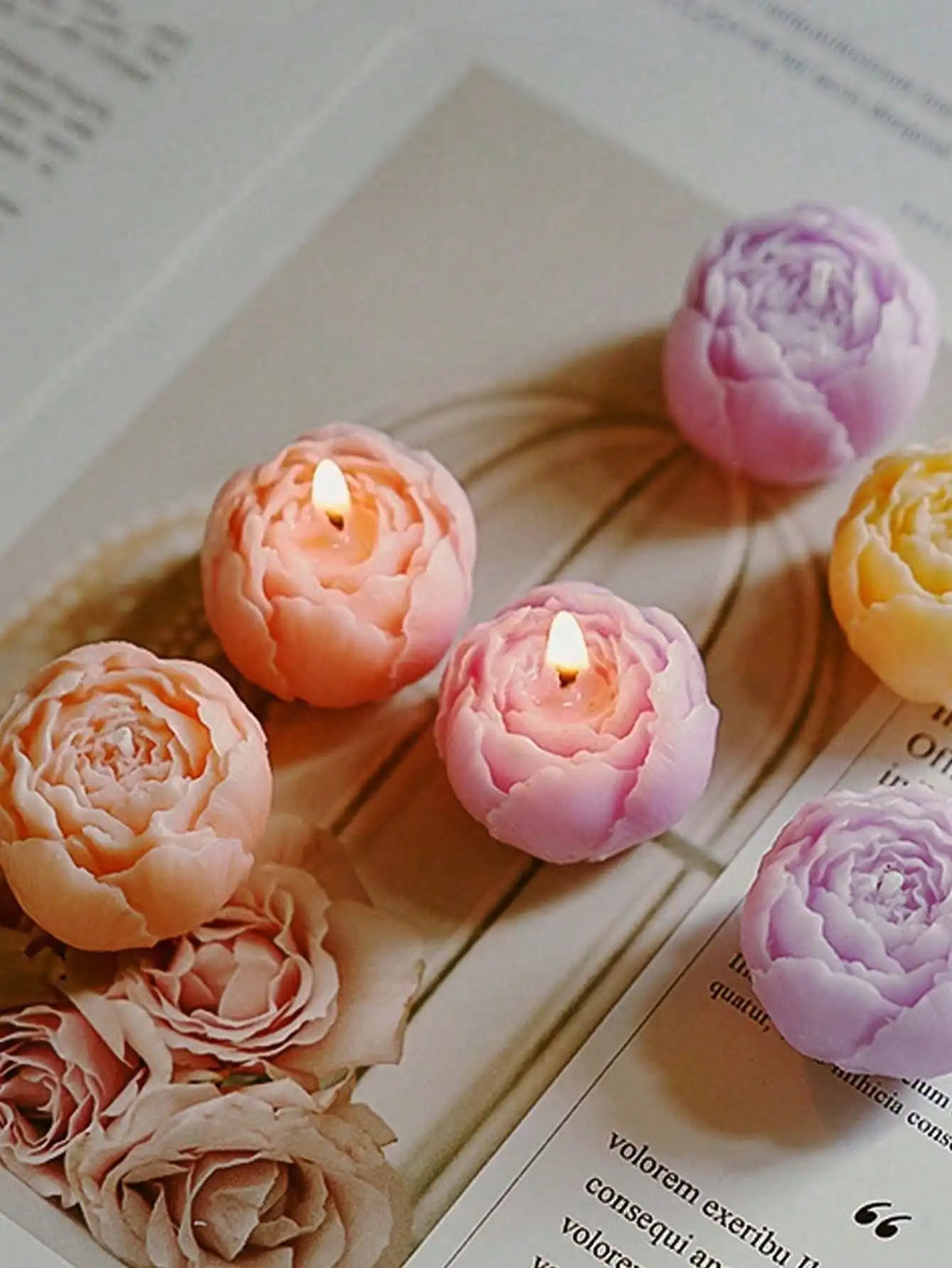 Hand Made Rose Fragrance Scented Candles Bouquet Home Decoration Qme