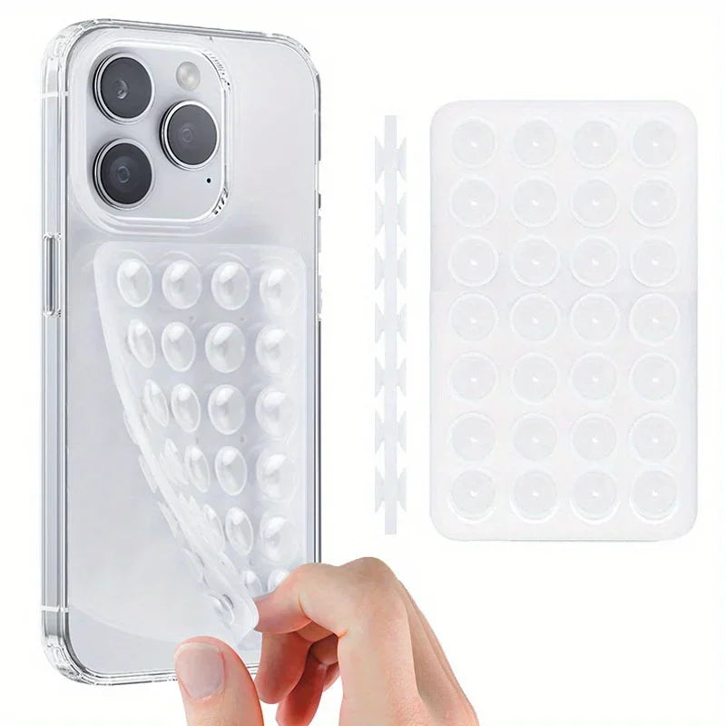 1pc Hands-Free Strong Grip Holder - Silicone Suction Cup Phone Case Mount, Double-Sided - for Selfies & Videos - for iPhone Qme