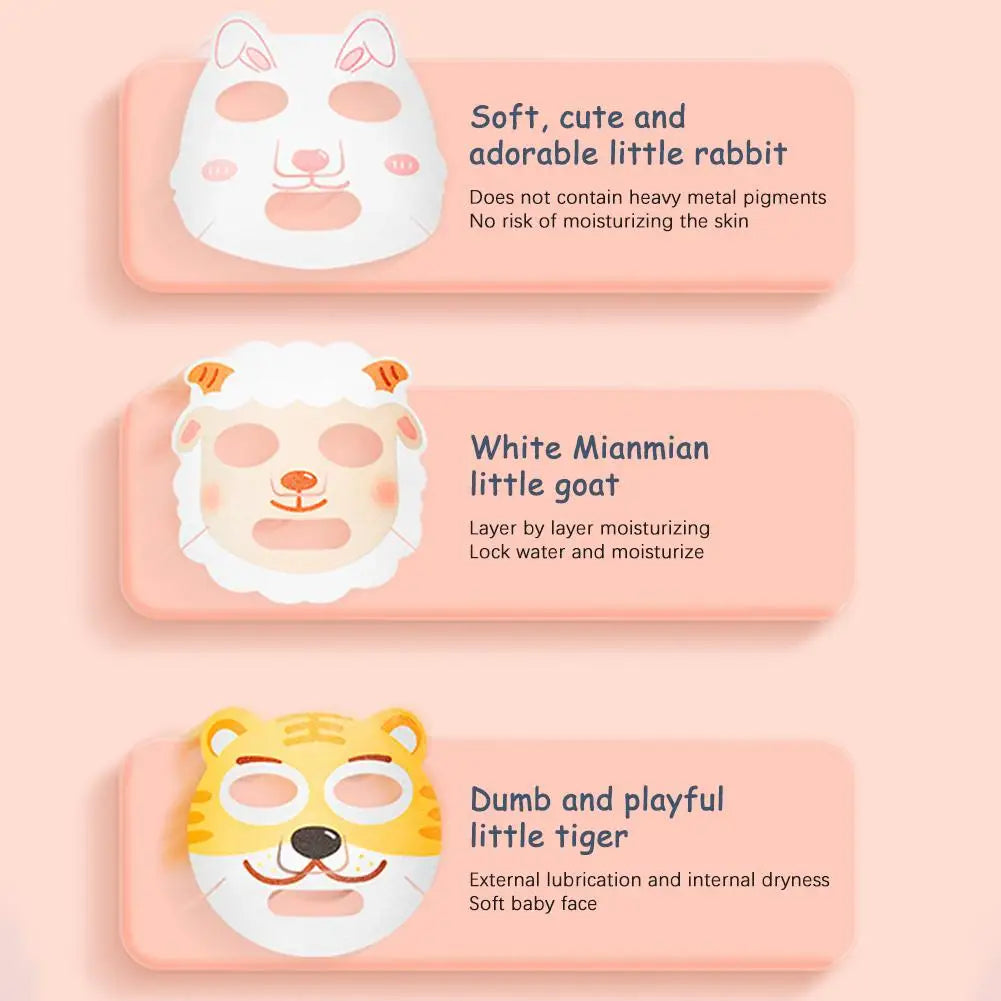 Cute Animal Cartoon Sheet Masks Childrens Spa Facial Masks Nourish For All Skin Types Gentle Moisturizing Brighten Mask Skincare Qme