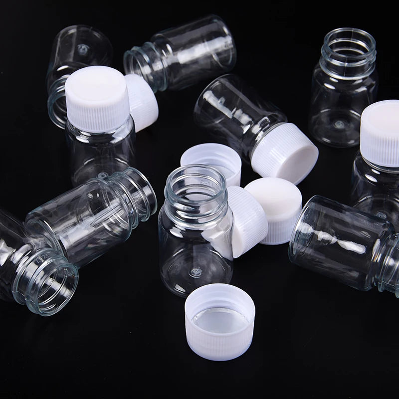 Clear Plastic PET Empty Vial Sealable Refillable Container Solid Qme