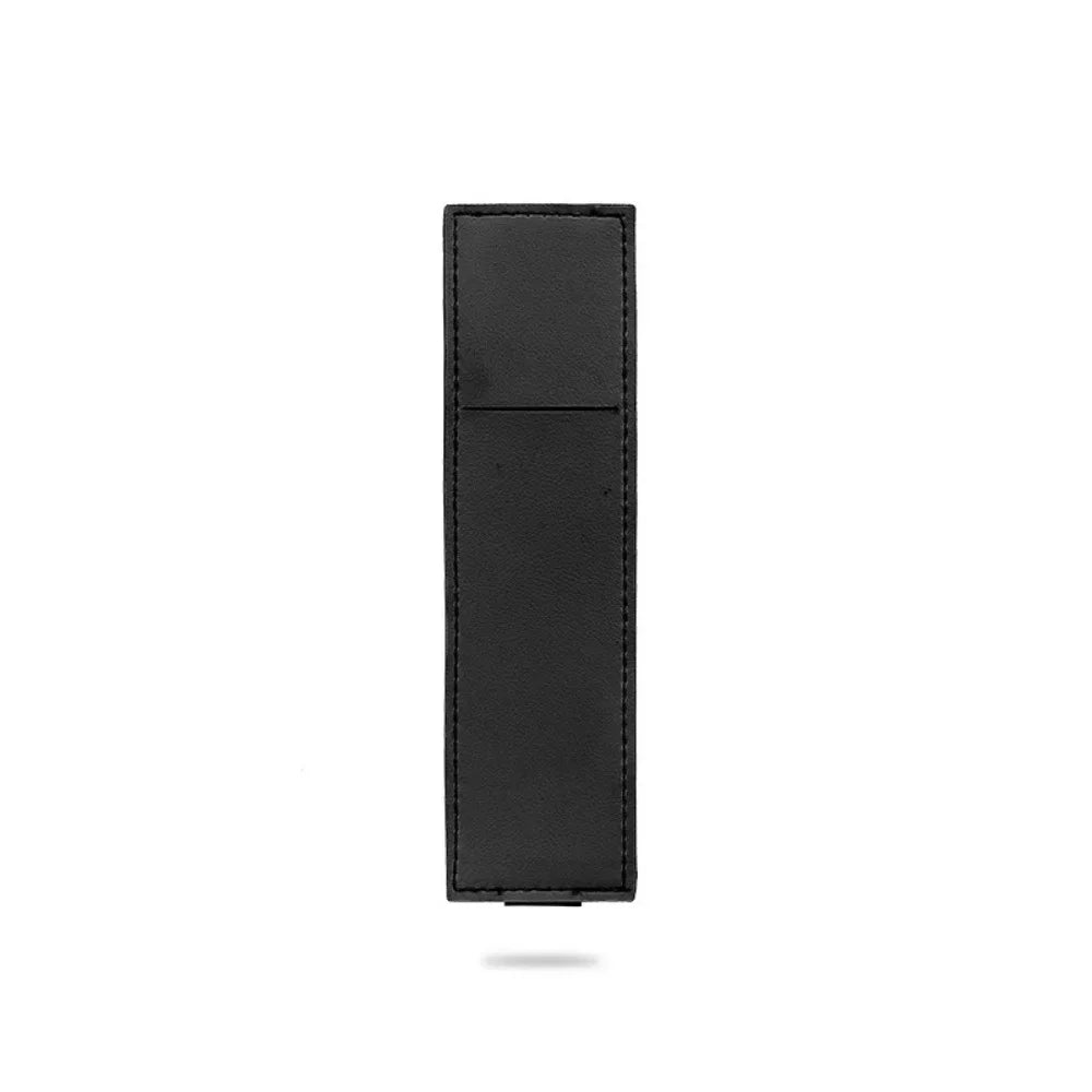 Pu Leather Pen Bag Elastic Buckle Book Notebook Fashion School Pen Case for Office Meeting Easy Carry Office Student Stationery Qme black Wide style