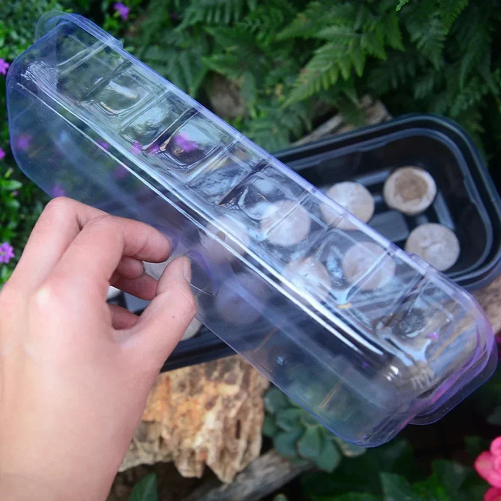 12 Holes Plastic Nursery Pots Planting Seed Tray Cells Grow Box Qme