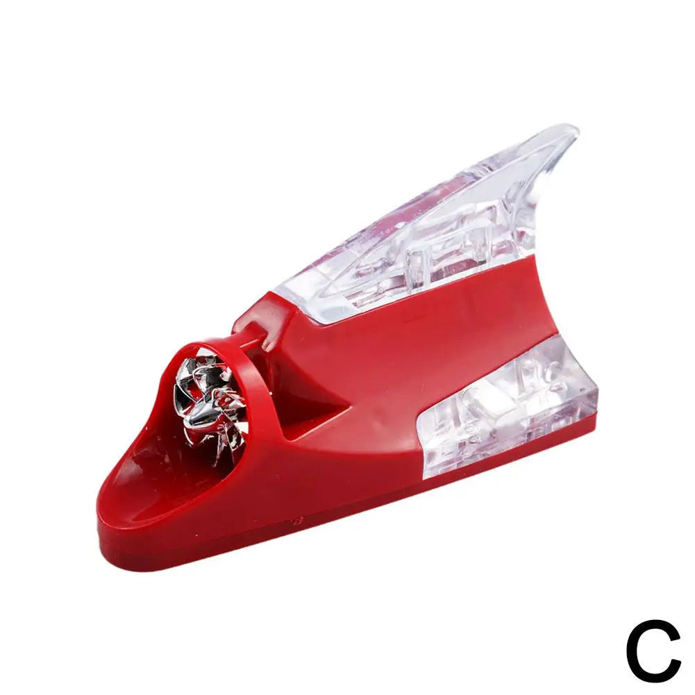 NEW Car decoration antenna shark fin wind light roof modification decorative light wiring free solar warning light Accessories Qme C