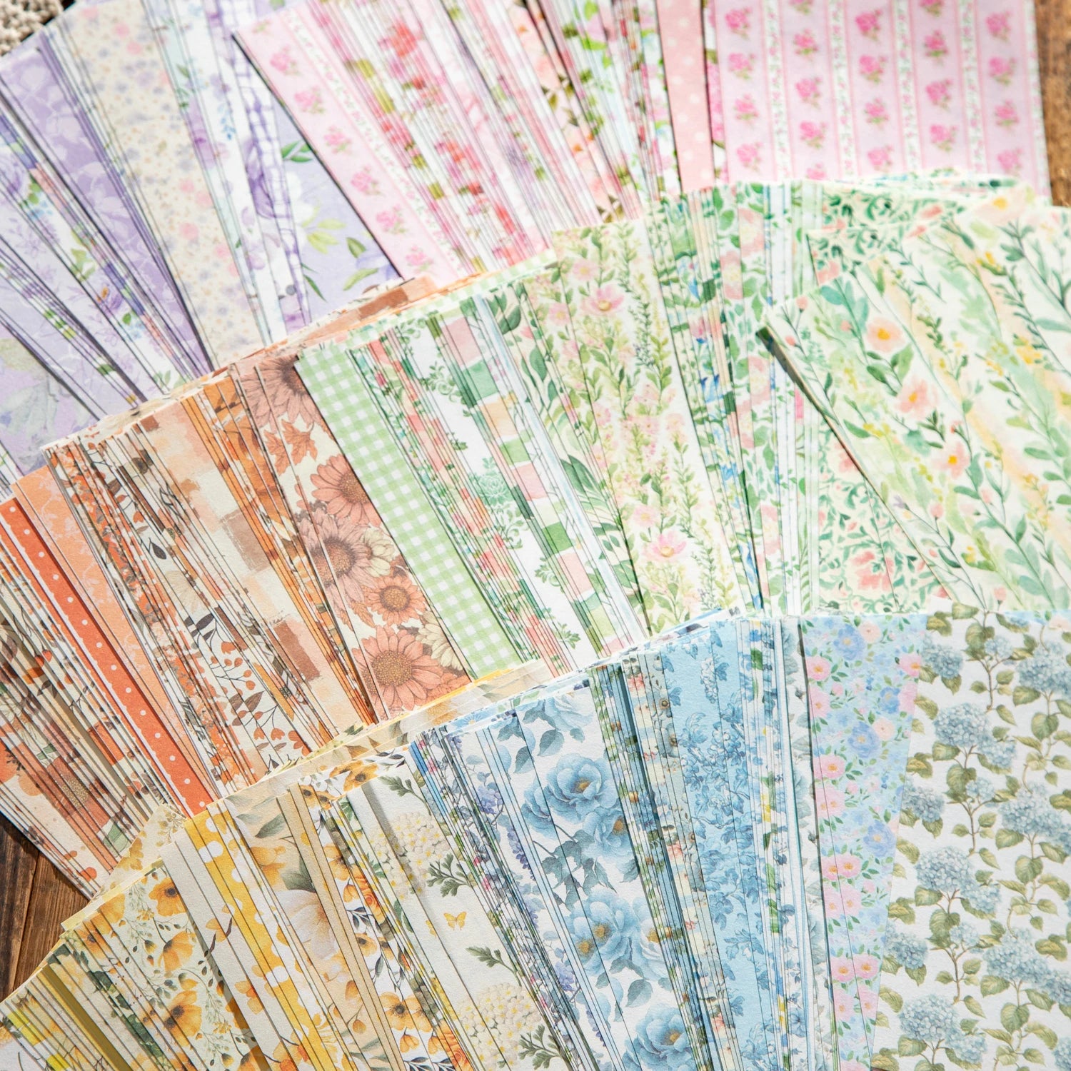 50 Sheets Vintage Floral patter Materials Paper DIY Scrapbooking Decor Craft Paper Collage Junk Journal Aesthetics Stationery Qme
