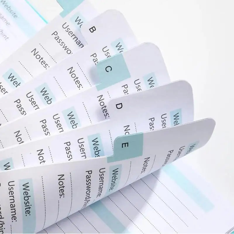 A6 Password Keeper Book Alphabetical Tabs Portable Internet Login Qme