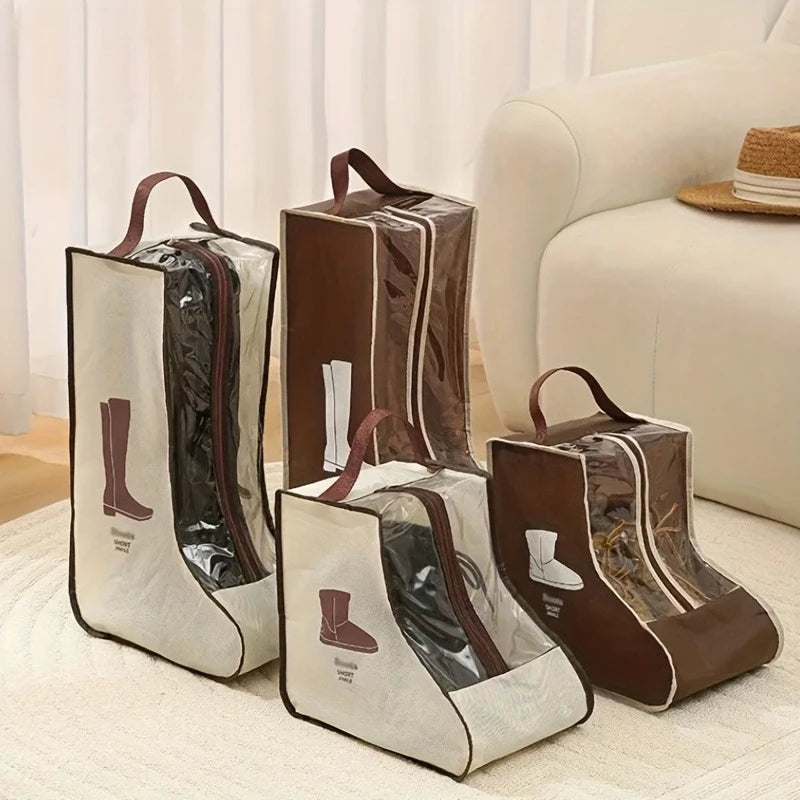 Boot storage bag with handle - suitable for flat shoes, ankle boots, and high top shoes - travel shoe storage bag, home Qme