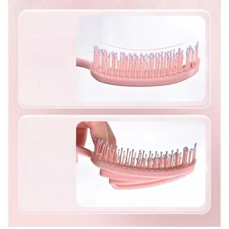 Women's Oil-proof Styling Comb Crown Volumizing Paddle Curved Qme