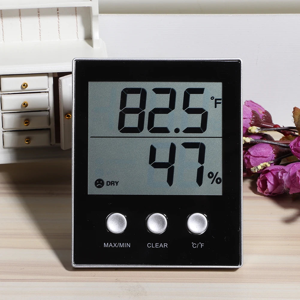 LCD Digital Thermometer Hygrometer Indoor Temperature Humidity Monitor Gauge Meter for Home Office Room Environment Control Qme