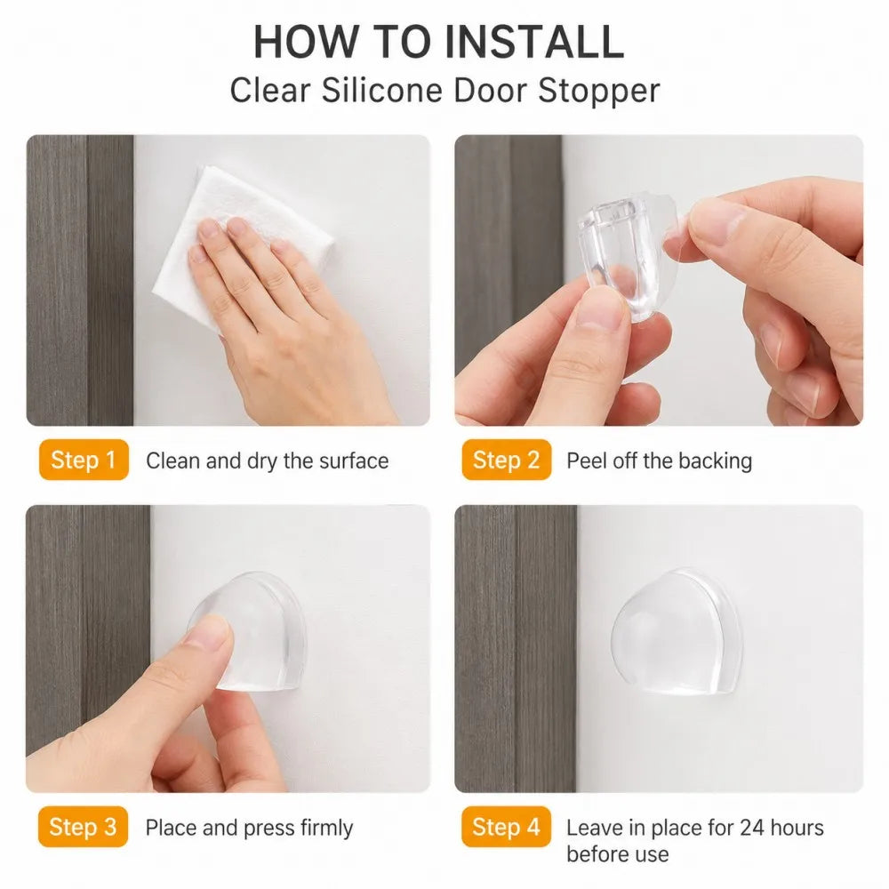 Transparent Silicone Doorstop for Door Self Adhesive Wall Protector Rubber Bumper Pad For Door Handle Cabinet Corner Furniture Qme