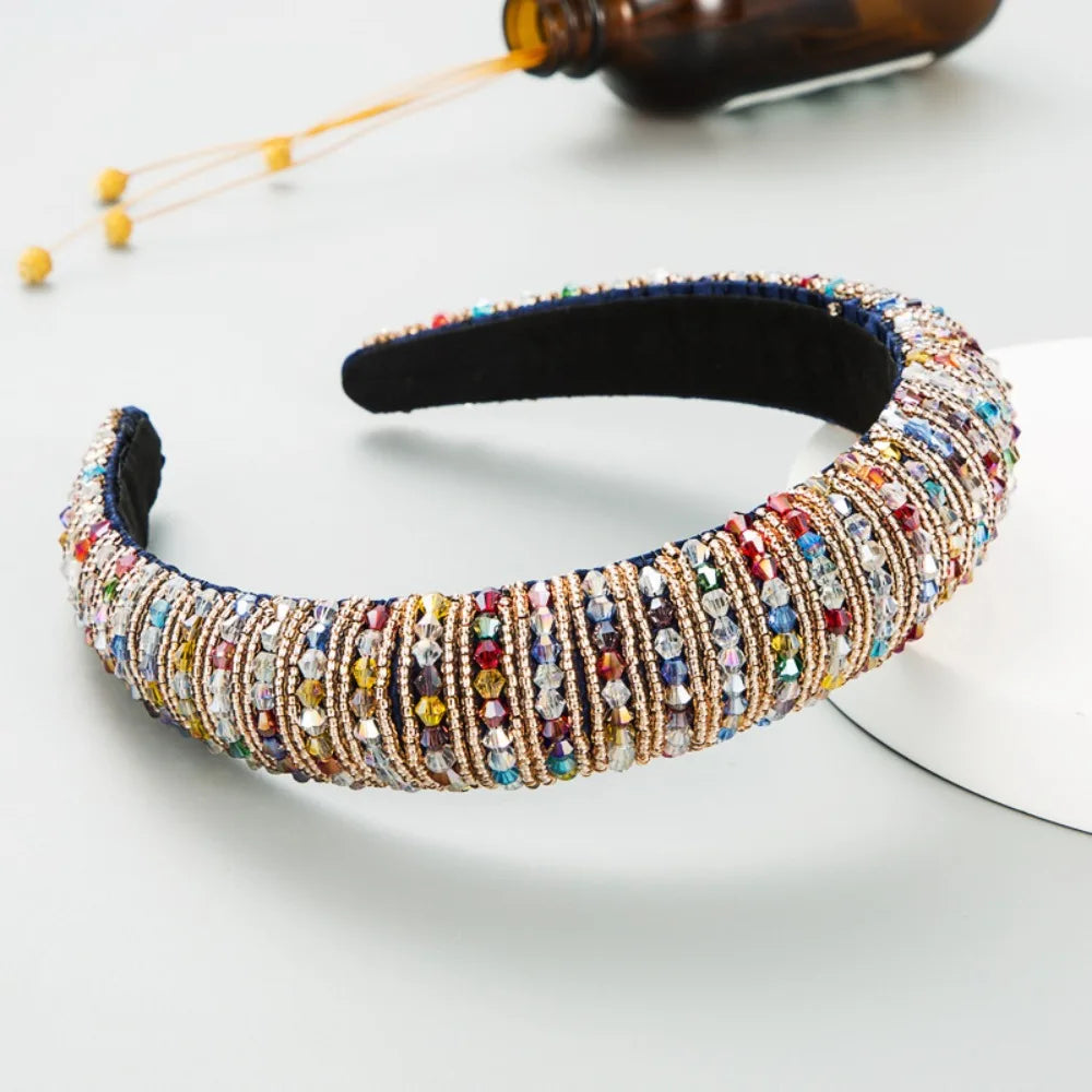 Luxury Elegant Baroque Crystal Headband Beads Blingbling Sponge Qme Style 15