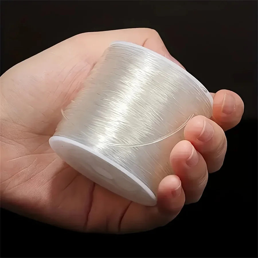 Large roll of transparent elastic thread, handmade DIY beaded elastic rope, jewelry-making accessory material for bracelets Qme