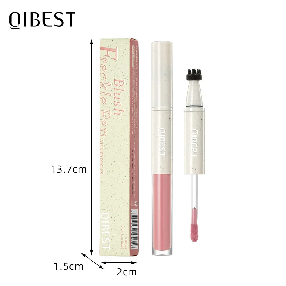 QIBEST Double Ended Natural Simulation Freckles Stamp Pen Liquid Blush 2 In 1 Stick Waterproof Lifelike Fake Freckles Pen Stick Qme