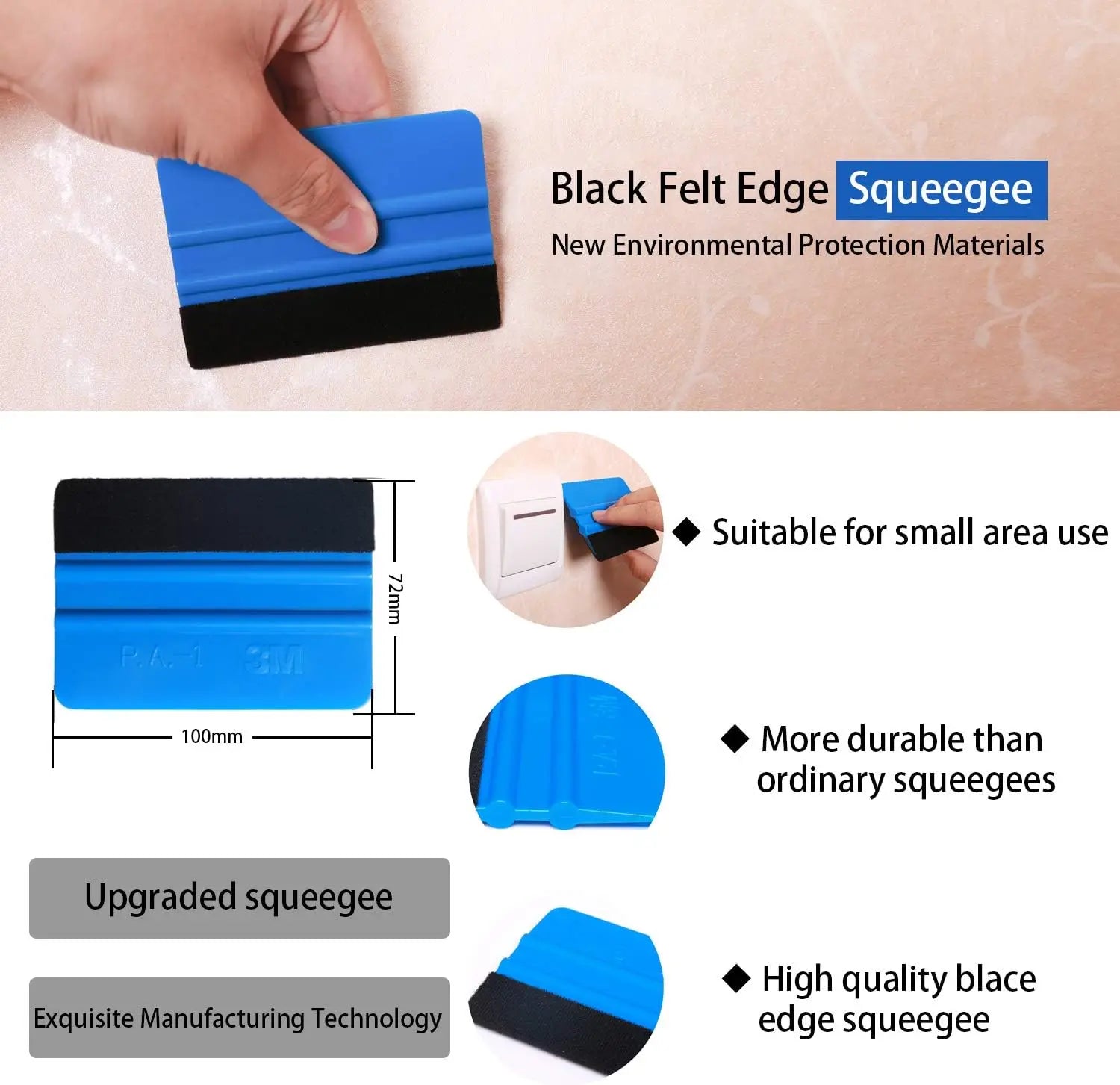 Car Vinyl Wrapping Tool Scraper Automatic Shape Wallpaper Smoother Qme
