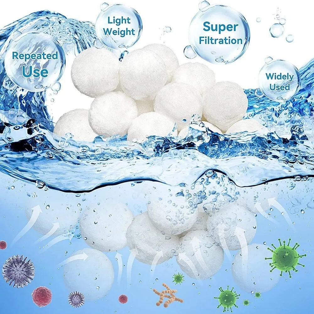 200/300/500/700g Swimming Pool Filter Cleaning Balls Water Purification Fiber Sewage Treatment Fish Tank Filter Cotton Balls Qme
