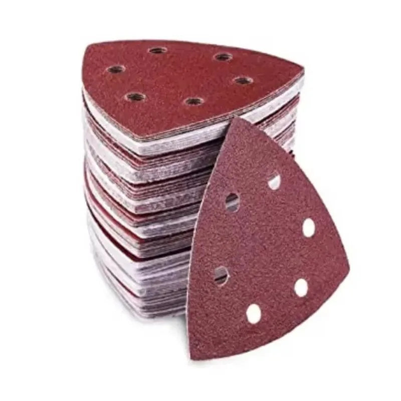 30pcs Triangle Sanding Pads Mouse Sander Pads Sandpaper With 6 Holes 60/80/120/180/240/320 Grits For Delta Sanders/Multi-Sanders Qme