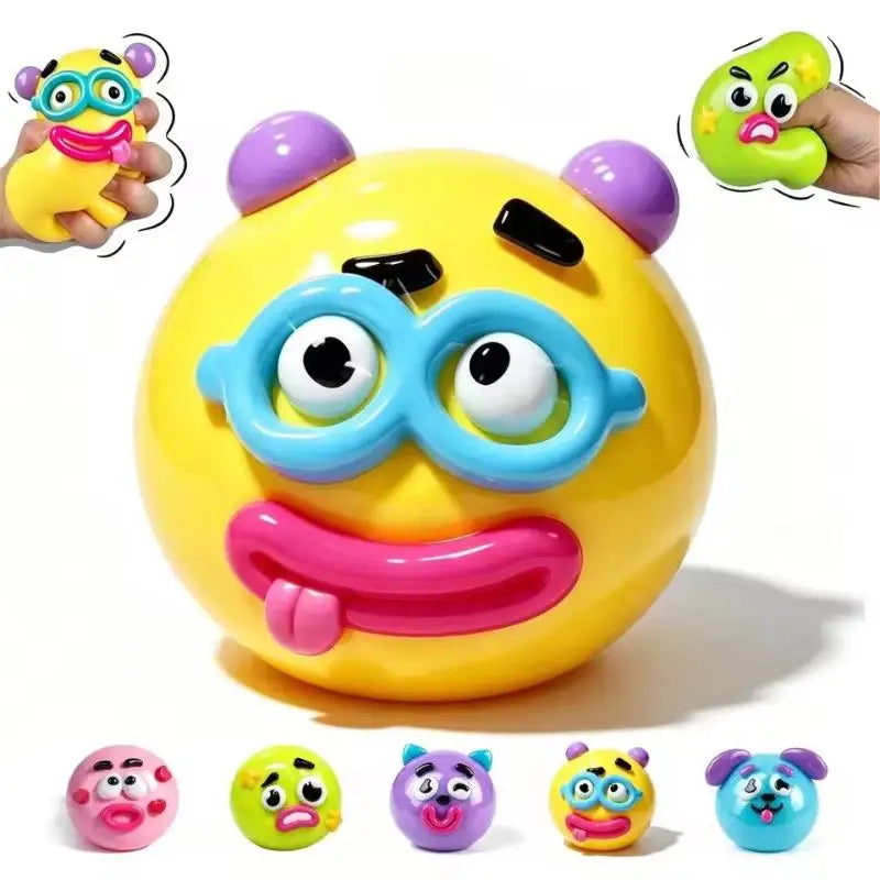 Stress Relief Squeeze Toy Cute Dog Face Swap Slow Rising Soft Qme