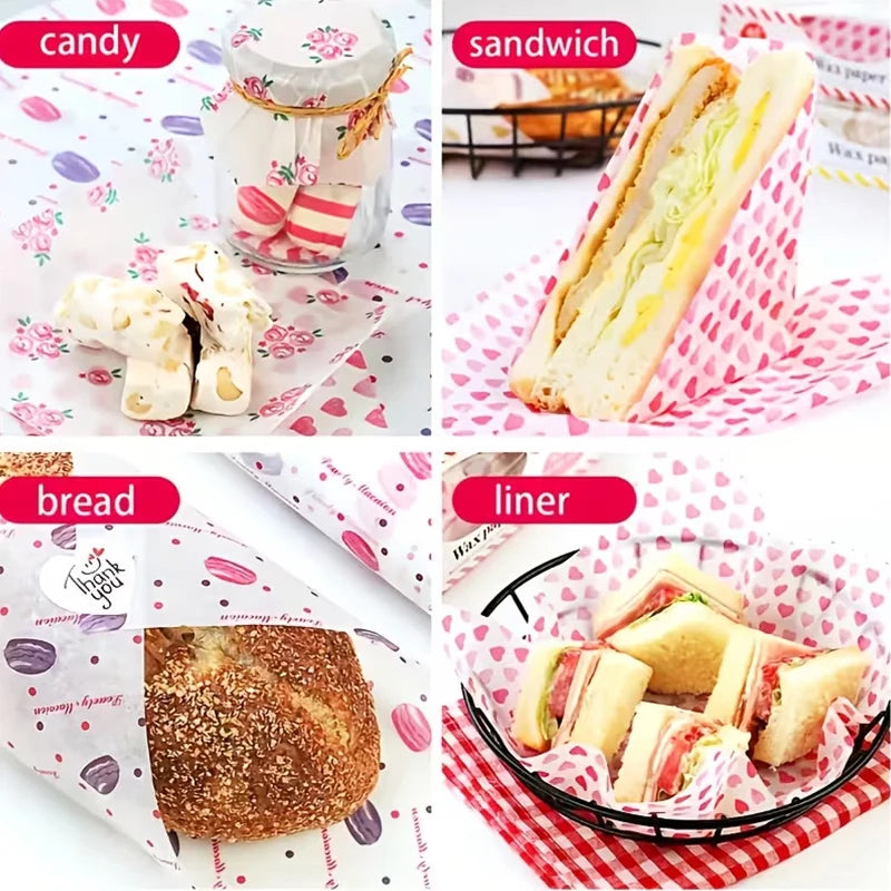 Non-stick Cake Burger Chips Wrapping Papers Food Grade Baking Wax Qme
