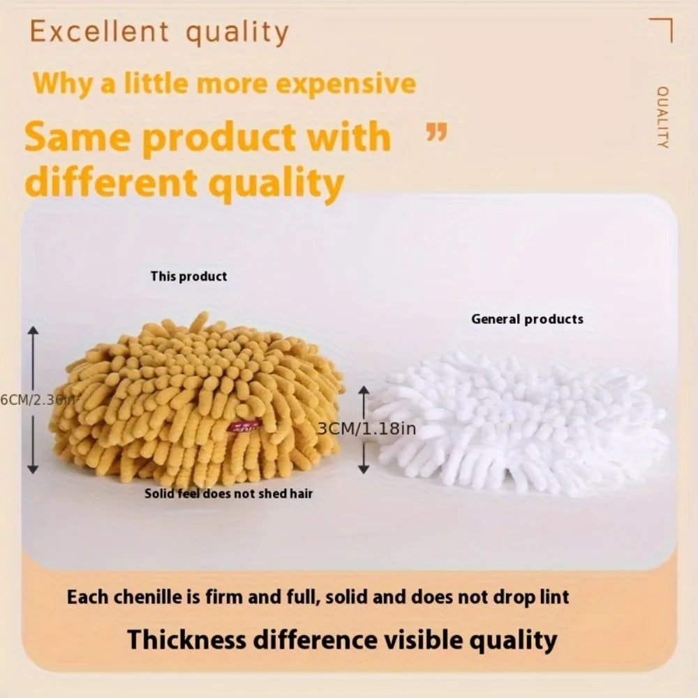 Chenille Fuzzy Ball Hand Towels Hedgehog Cartoon Towels Absorbent Funny Hanging Hand Drying Towel with Loop for Bathroom Kitchen Qme
