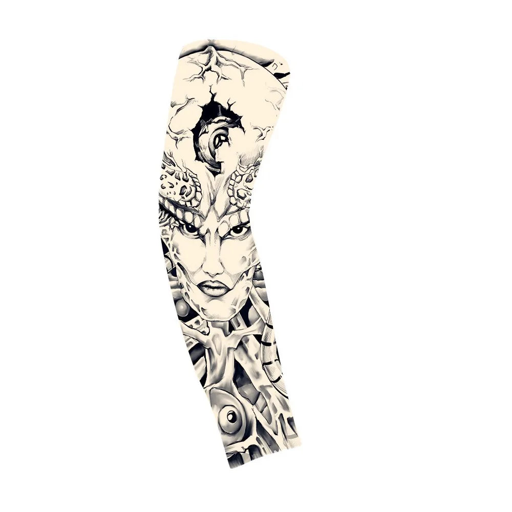 Flower Arm Pattern Flower Arm Tattoo Sleeve Breathable Thin Men Sunscreen Sleeve UV Protection Long-sleeved Ice Silk Arm Sleeve Qme style 19