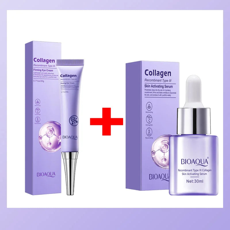 Instant Wrinkle Remover Face Serum Lifting Firming Fade Fine Lines Anti-aging Essence Whitening Brighten Nourish Skin Care Qme 1 set