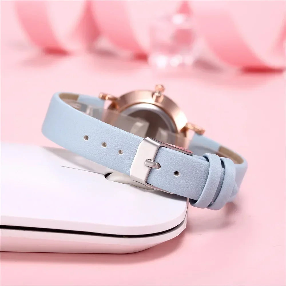 Trendy Ladies Wrist Watches Luminous Women Simple Watches Casual Leather Strap Quartz Watch Clock Montre Femme Relogio Feminino Qme