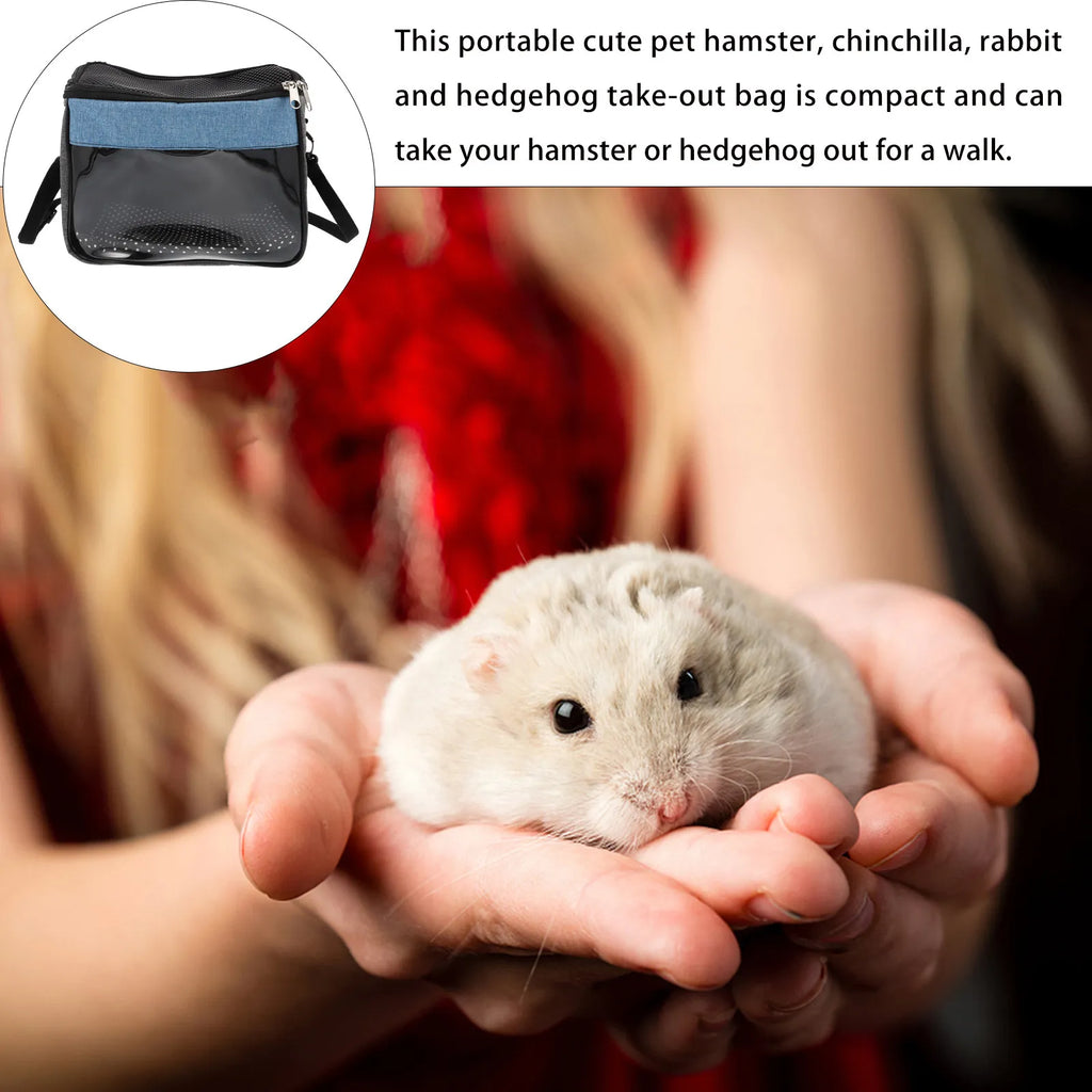 1Pcs Compact Lightweight Small Pet Carrier Bag Hedgehog Hamster Chinchilla Rabbit Squirrel Outdoor Adventure Sling Bag with Qme