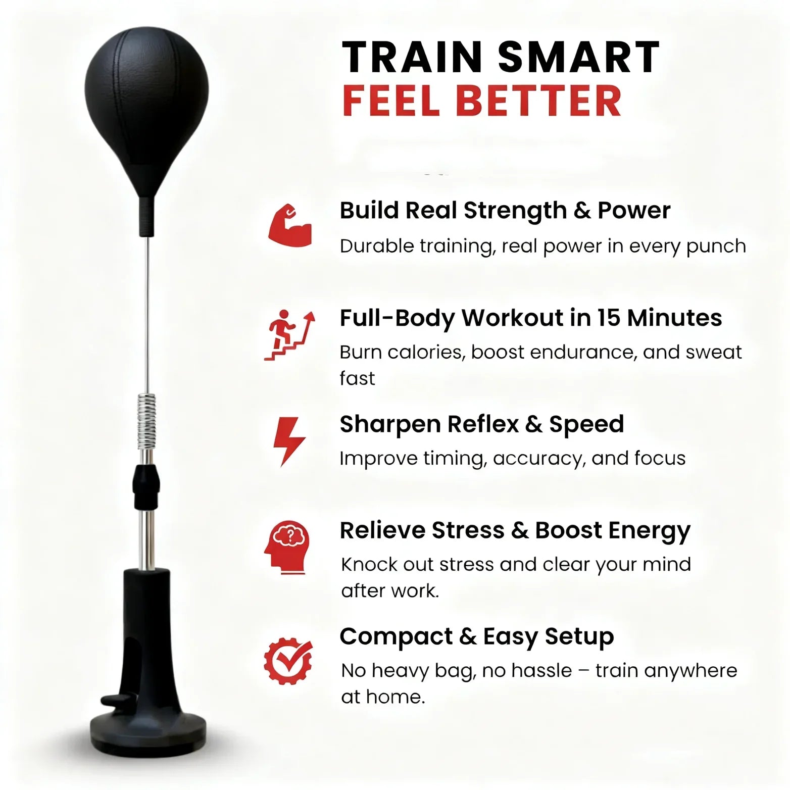 New Premium Punching Bag, Cobra Bag for Boxing Agility Training Home Fitness Equipment Thickened Rod Reflex Bag Family Best Gift Qme