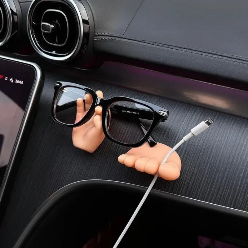 Multifunctional Car Glasses Clip Rack Charging Cable Storage Qme
