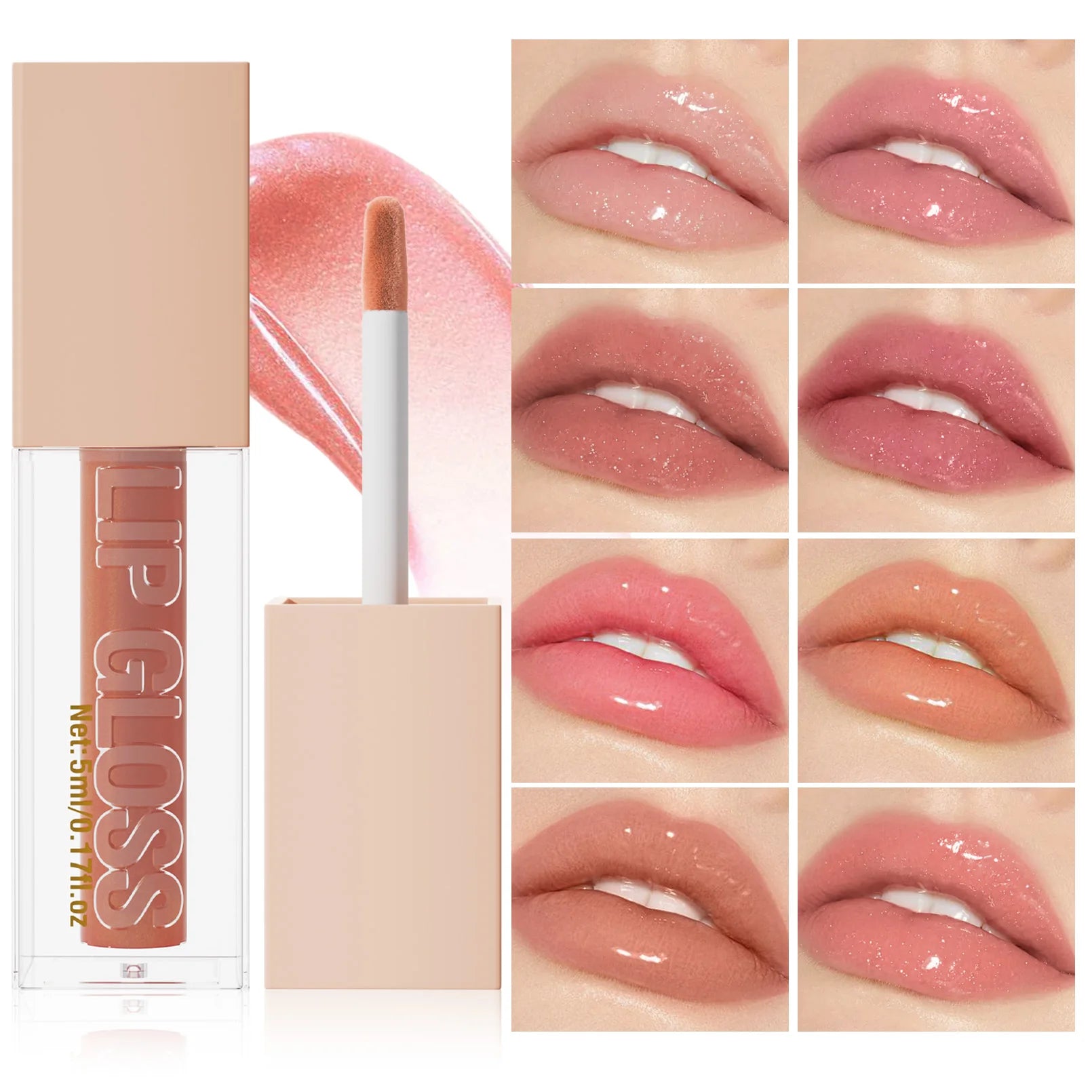Lip Gloss Long-lasting Moisturizing Easy Halo-dyeing Waterproof Mirror Water Glass Lip Gloss Transparent Color Cosmetics Qme