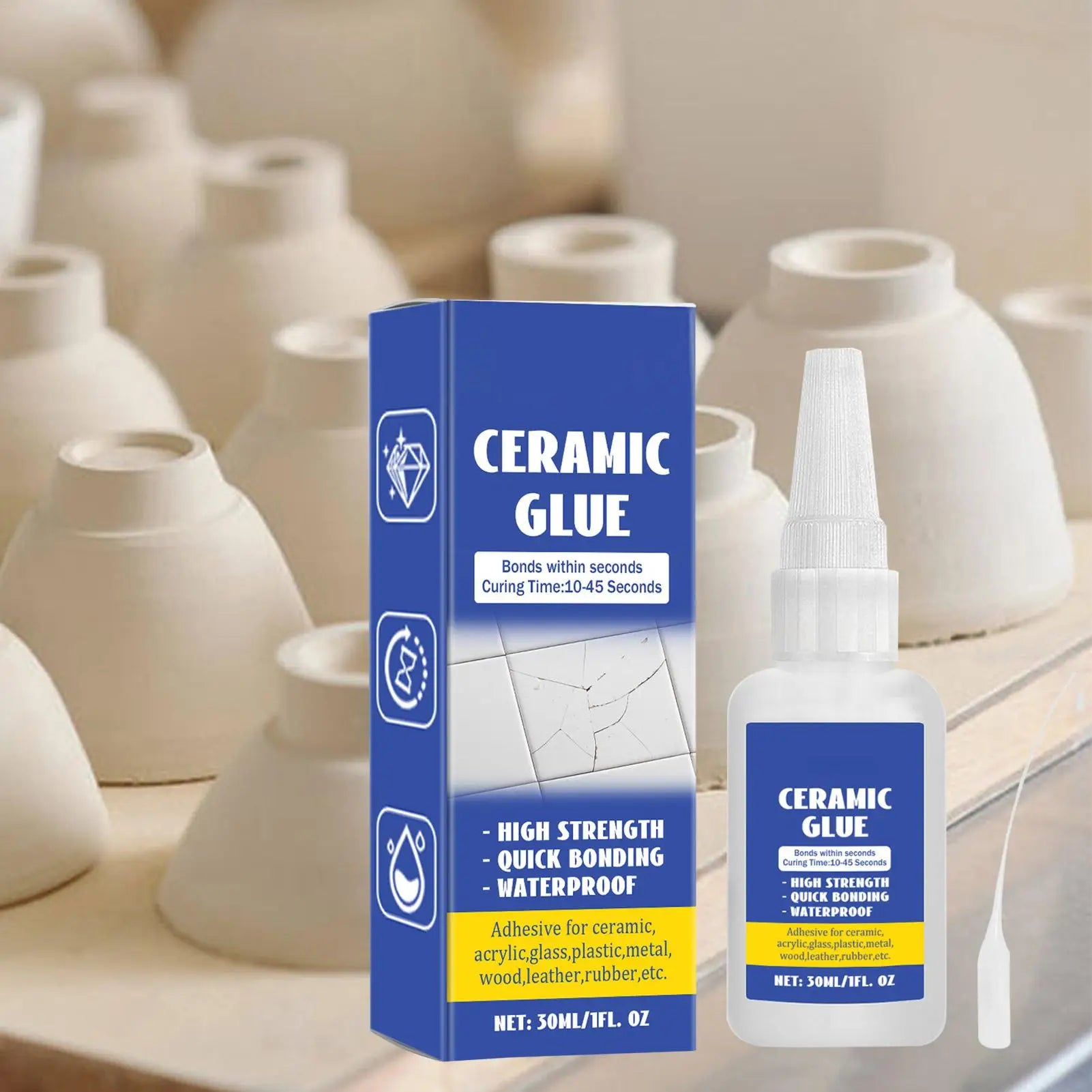 Ceramic Repair Glue Ceramic Sealant Pottery Glue Waterproof 30ml Glass Glue DIY Crafts Strong Adhesive Clear Glue for Pottery Qme