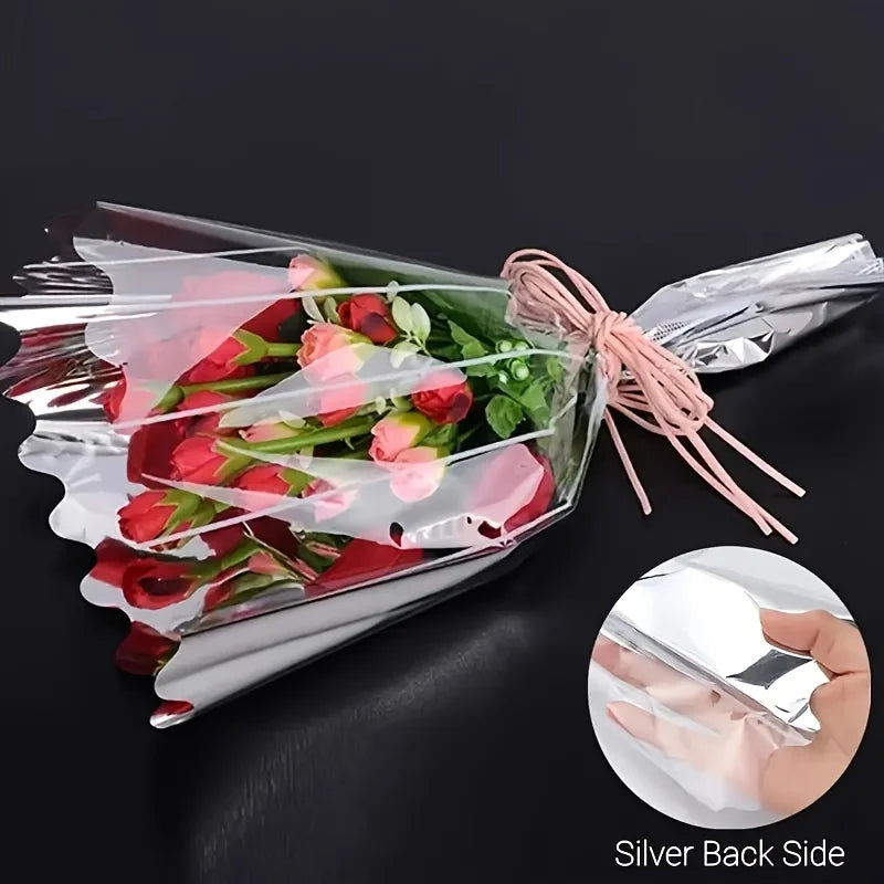 Decorative lace-patterned bouquet bag - Perfectly suitable for use as a craft packaging for birthdays, weddings, Valentine's Day Qme