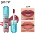 QIBEST Crystal Lip Gloss Mirror Watery Lip Glaze Long Lasting Moisturizing Lip Balm Plumping Gloss Oil Hydrating Makeup Lip Tint Qme 03