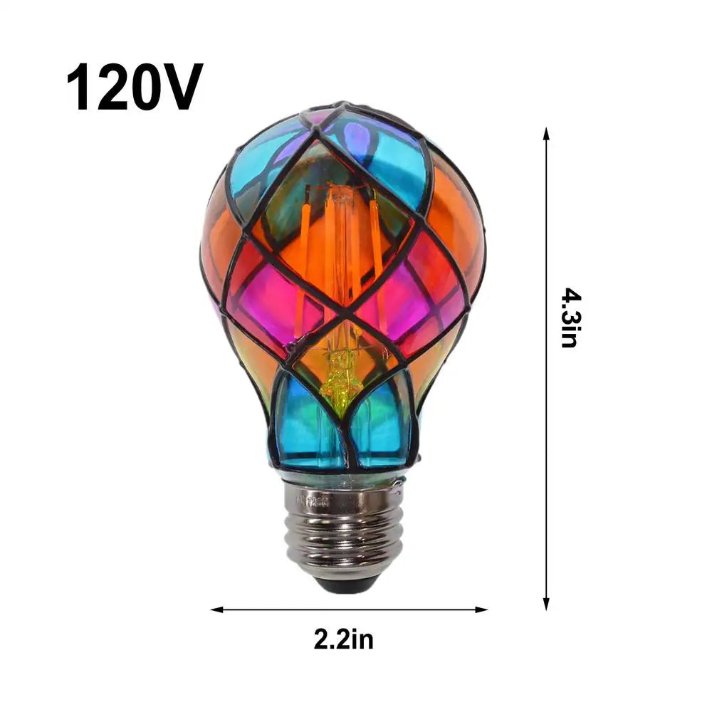 Stained Light Bulb 4W E26 LED Decorative Lightbulb Christmas Tree Lighting Decor for Home School Apartment Living Room Dormitory Qme 120V