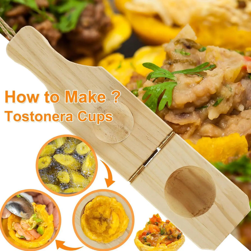 Plantain Press Wooden Fried Banana Smasher Masher Kitchen Tool Home Qme