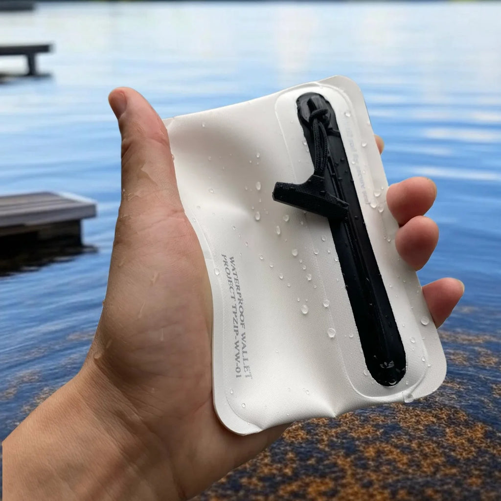 Waterproof Black Hypalon TPU Wallet Card Holder Car Key Case Outdoor Qme WHITE