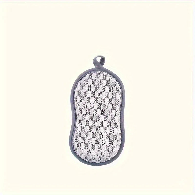 Silver wire sponge block, kitchen multi-functional double-sided dishwashing sponge - reusable and machine washable, Qme