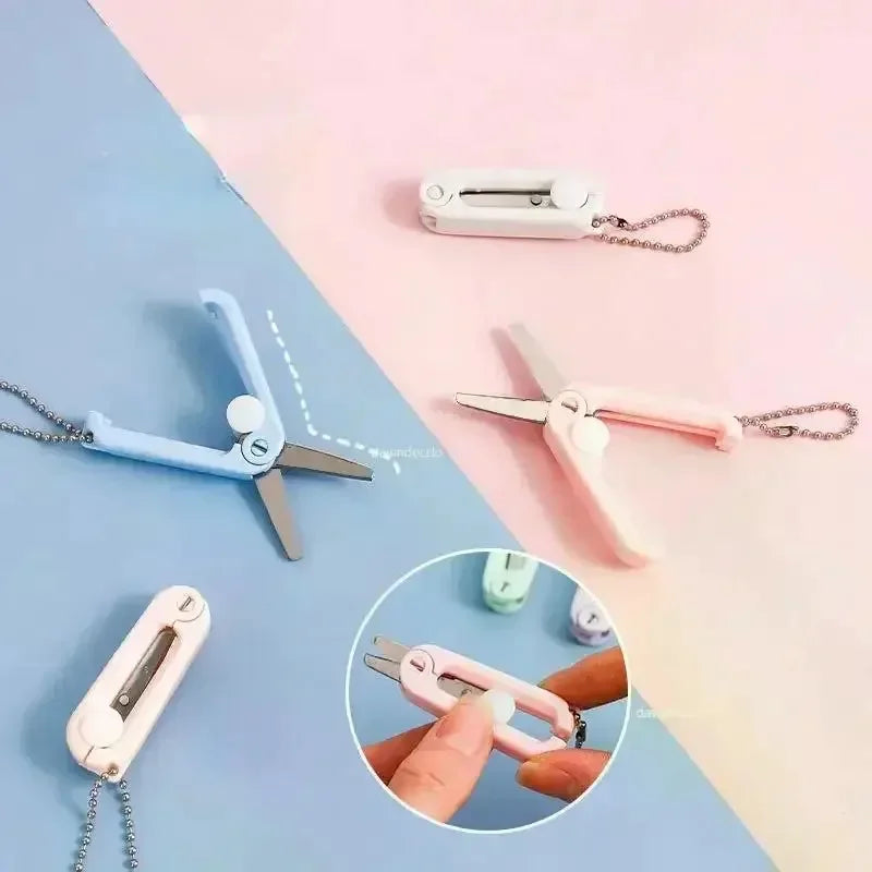 Creative Mini Portable Folding Scissors Morandi Simple Paper-Cutting Art Tool Stationary Scissors Office School Supplies. Qme
