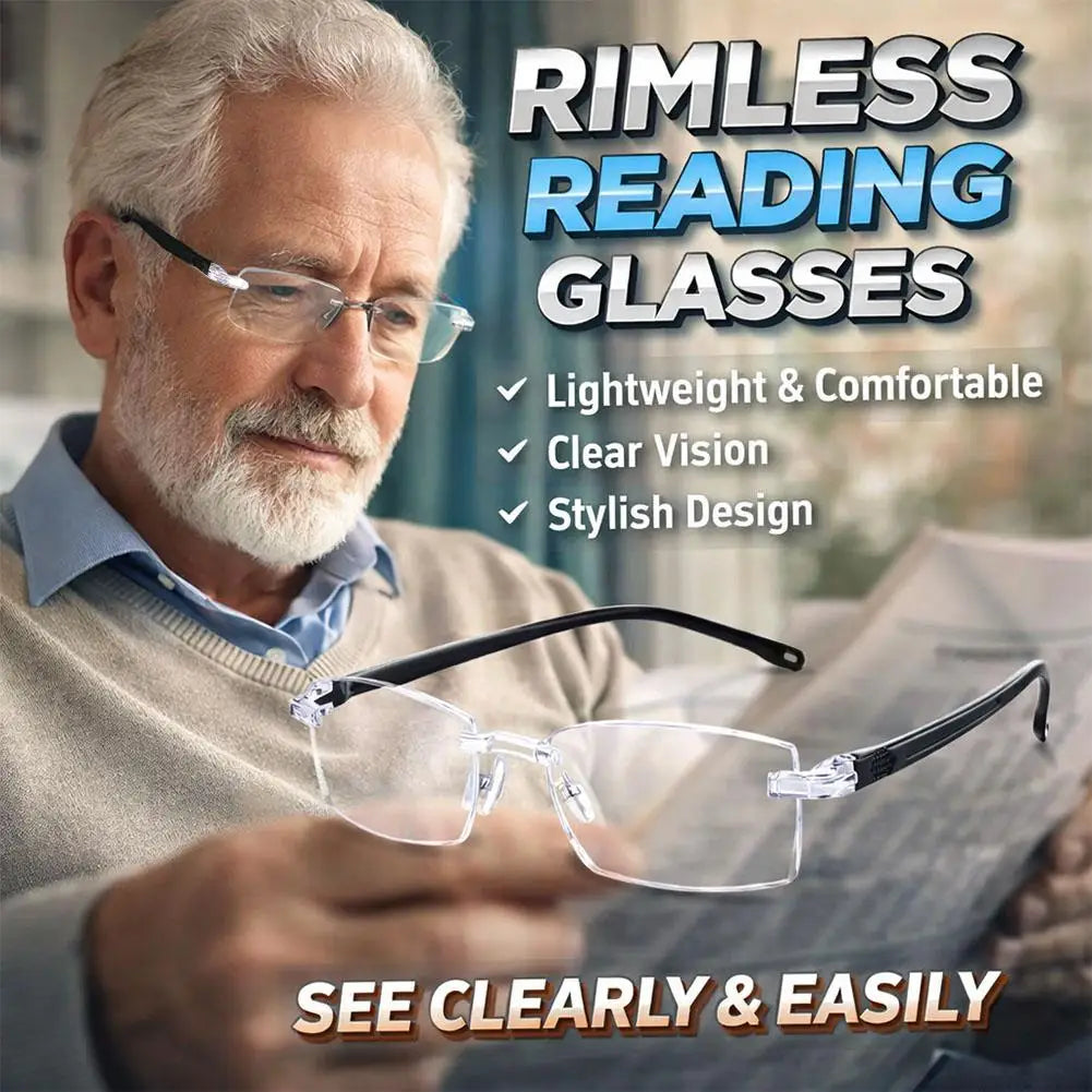 Frameless Reading Glasses Progressive Multi-focus Anti-blue Light Qme