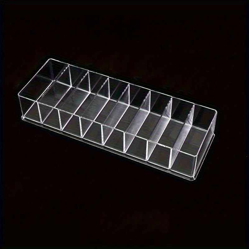 1pc transparent powder eyeshadow cosmetic storage box for cosmetics, lipstick, powder, cake organizer, plastic, desktop storage Qme Transparent