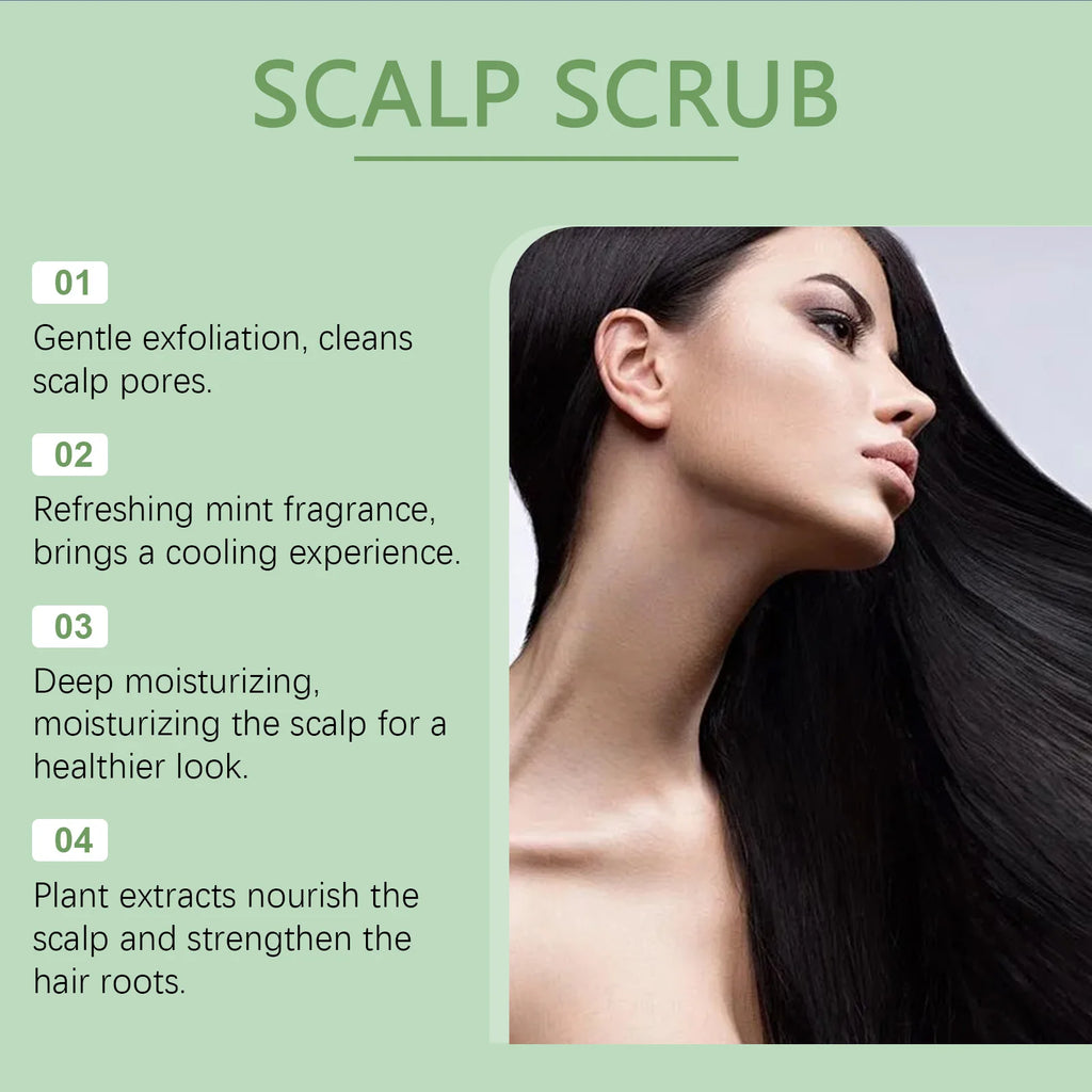 Rosemary Scalp Scrub With Silicone Scalp Massager Deep Cleaning Control Sebum Secretion Relieve Itching Dandruff Removal Shampoo Qme